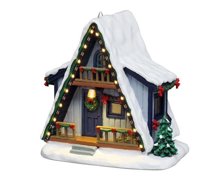 Lemax Kerstdorphuisje A-Frame Rental Home met Verlichting 12.5 x 12.5 x 8.8 cm