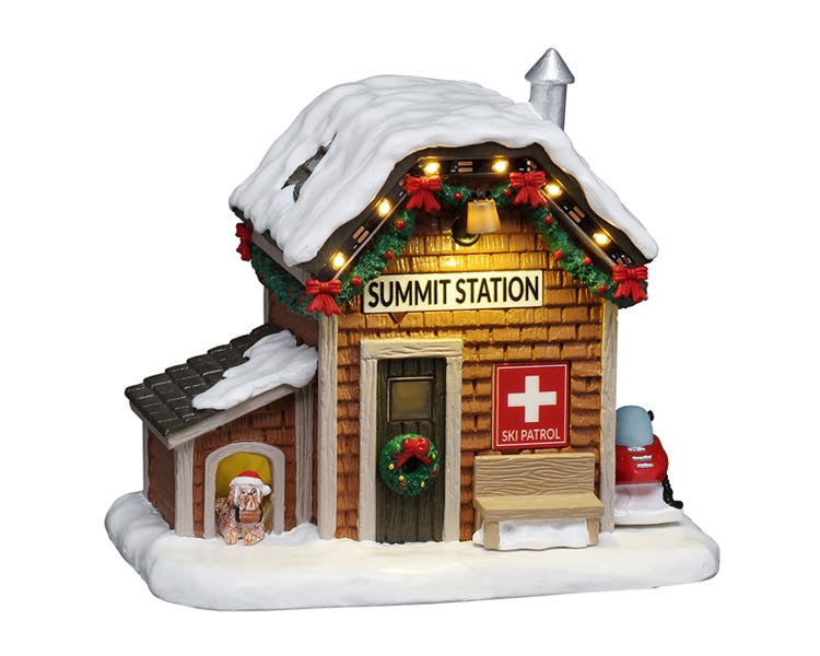 Lemax Kerstdorphuisje Ski Patrol Summit Station met Verlichting 12.7 x 9.8 x 9.3 cm