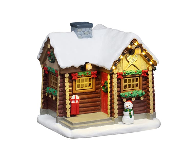 Lemax Kerstdorphuisje Snowshoe Cabin met Verlichting 12.2 x 11.5 x 9.7 cm