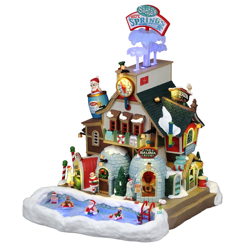 Lemax Kerstdorphuisje Santa's Hot Springs Oasis met Verlichting 23.8 x 33.3 x 28.2 cm