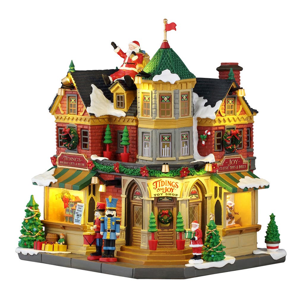 Lemax Kerstdorphuisje Tidings and Joy met Verlichting 22.5 x 23.5 x 18.5 cm