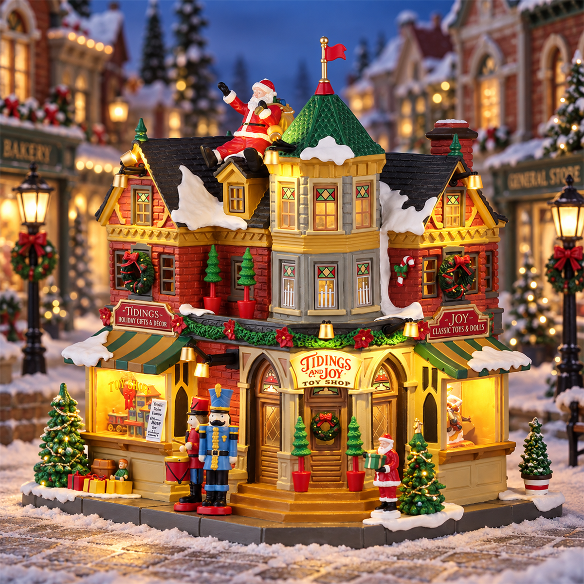 Lemax Kerstdorphuisje Tidings and Joy met Verlichting 22.5 x 23.5 x 18.5 cm