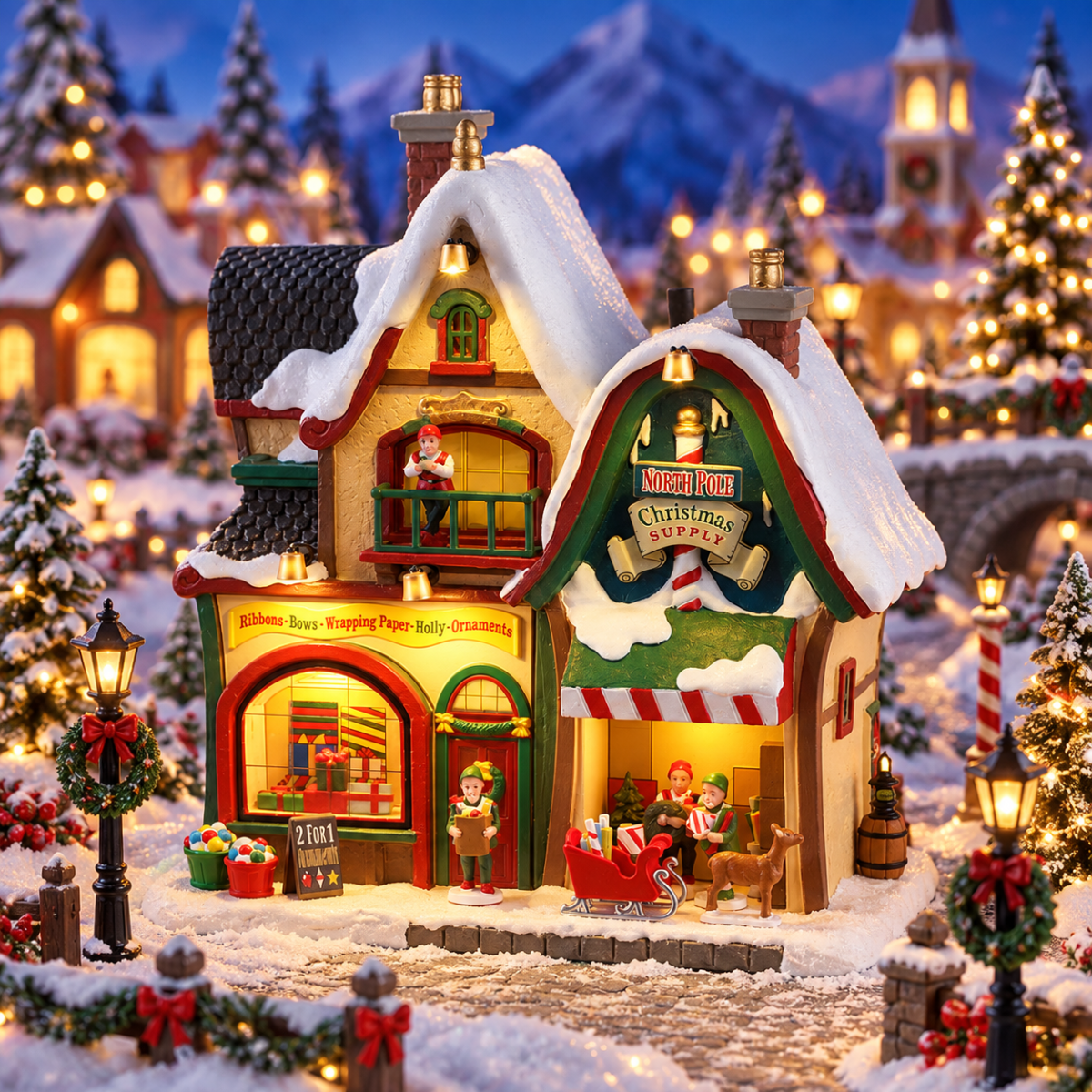 Lemax Kerstdorphuisje North Pole Christmas Supply 19 x 21.5 x 13 cm