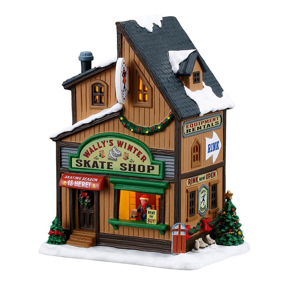 Lemax Kerstdorphuisje Wally's Winter Skate Shop met Verlichting 15.5 x 20 x 12 cm