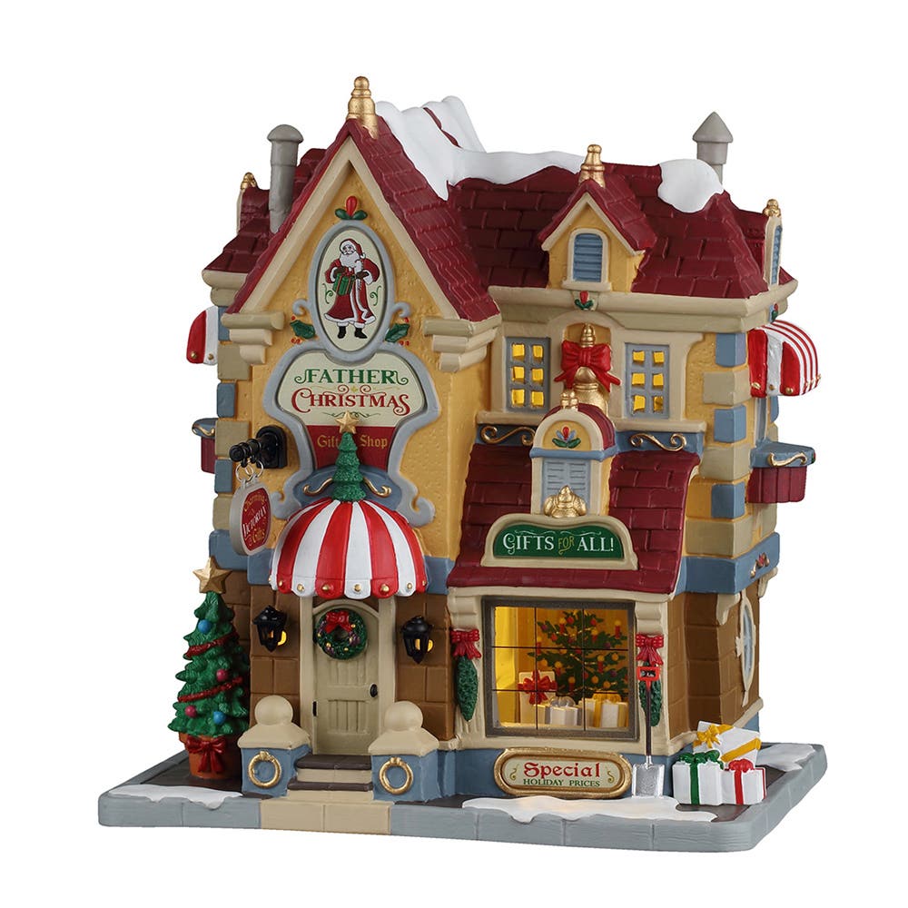 Lemax Kerstdorphuisje Father Christmas Gift Shop met Verlichting 17.8 x 19.7 x 13.5 cm