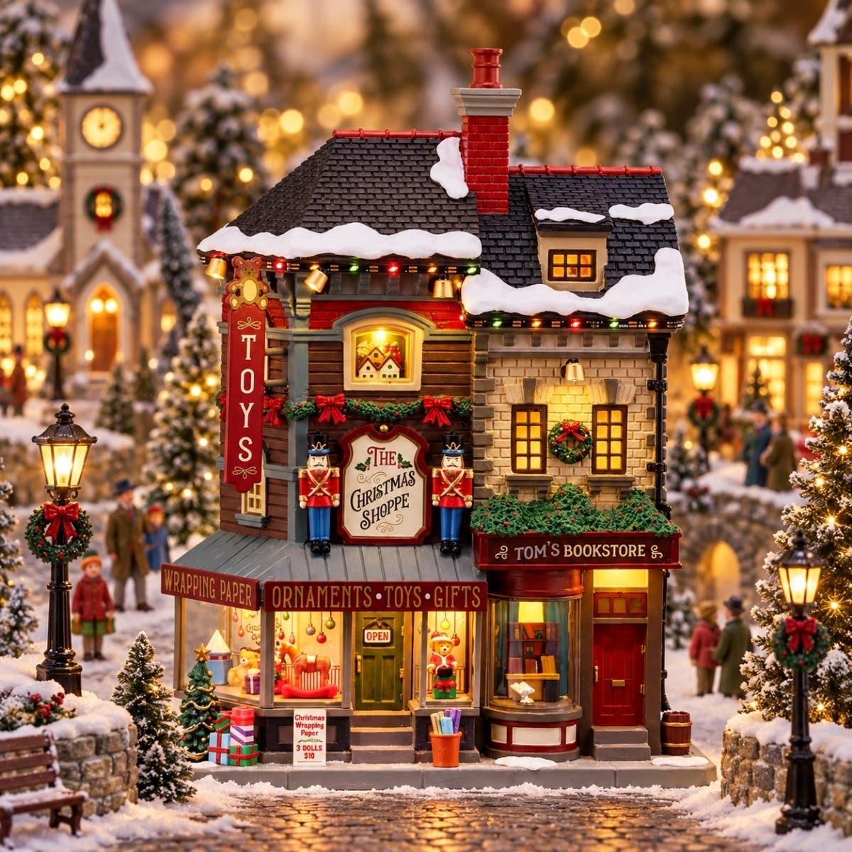 Lemax Kerstdorphuisje The Christmas Shoppe met Verlichting 20.8 x 28 x 7.9 cm