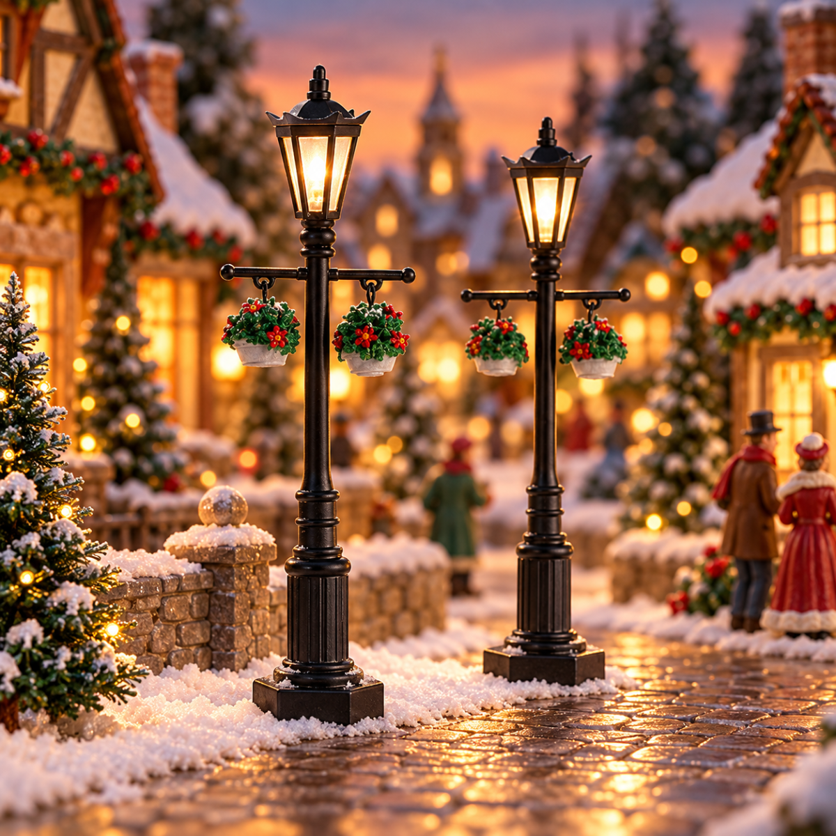 Lemax Kerstdorpverlichting Old English Lamp Post met Verlichting 3.5 x 2.1 x 11.1 cm