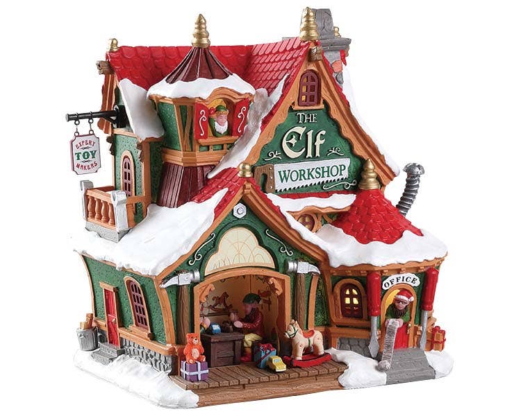 Lemax Kerstdorphuisje The Elf Workshop met Verlichting 16.4 x 18.6 x 13 cm