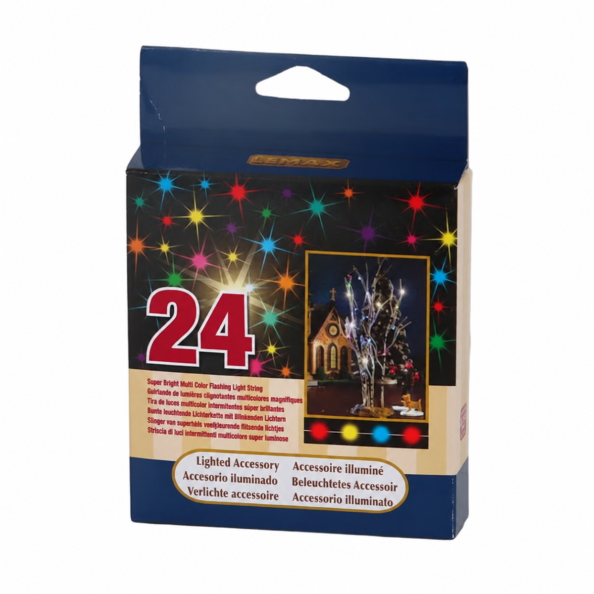 Lemax Super bright multi color light string count of 24