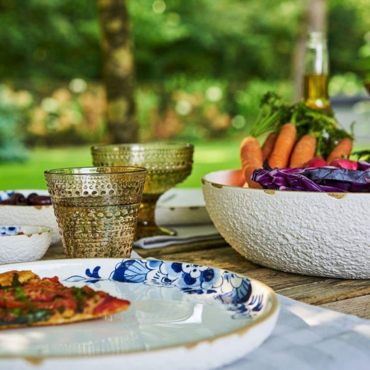 Heinen Delfts Blauw Bloesem Saladeschaal