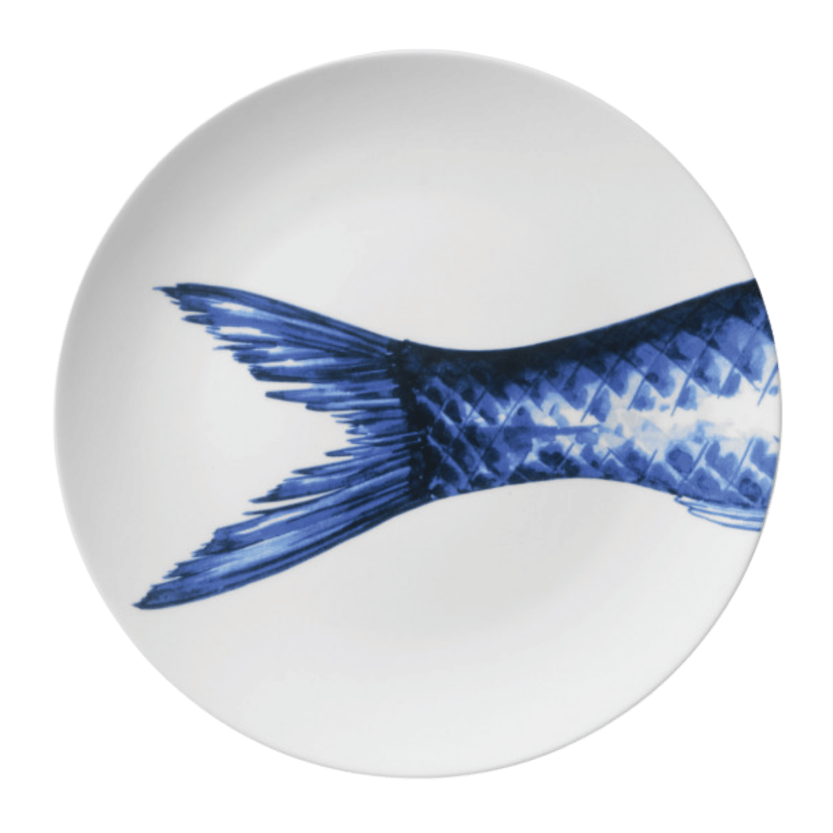 Heinen Delfts Blauw Borden met Vis (3 Stuks)