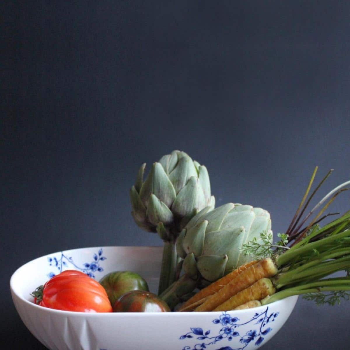 Heinen Delfts Blauw Schaal Blauw Vouw