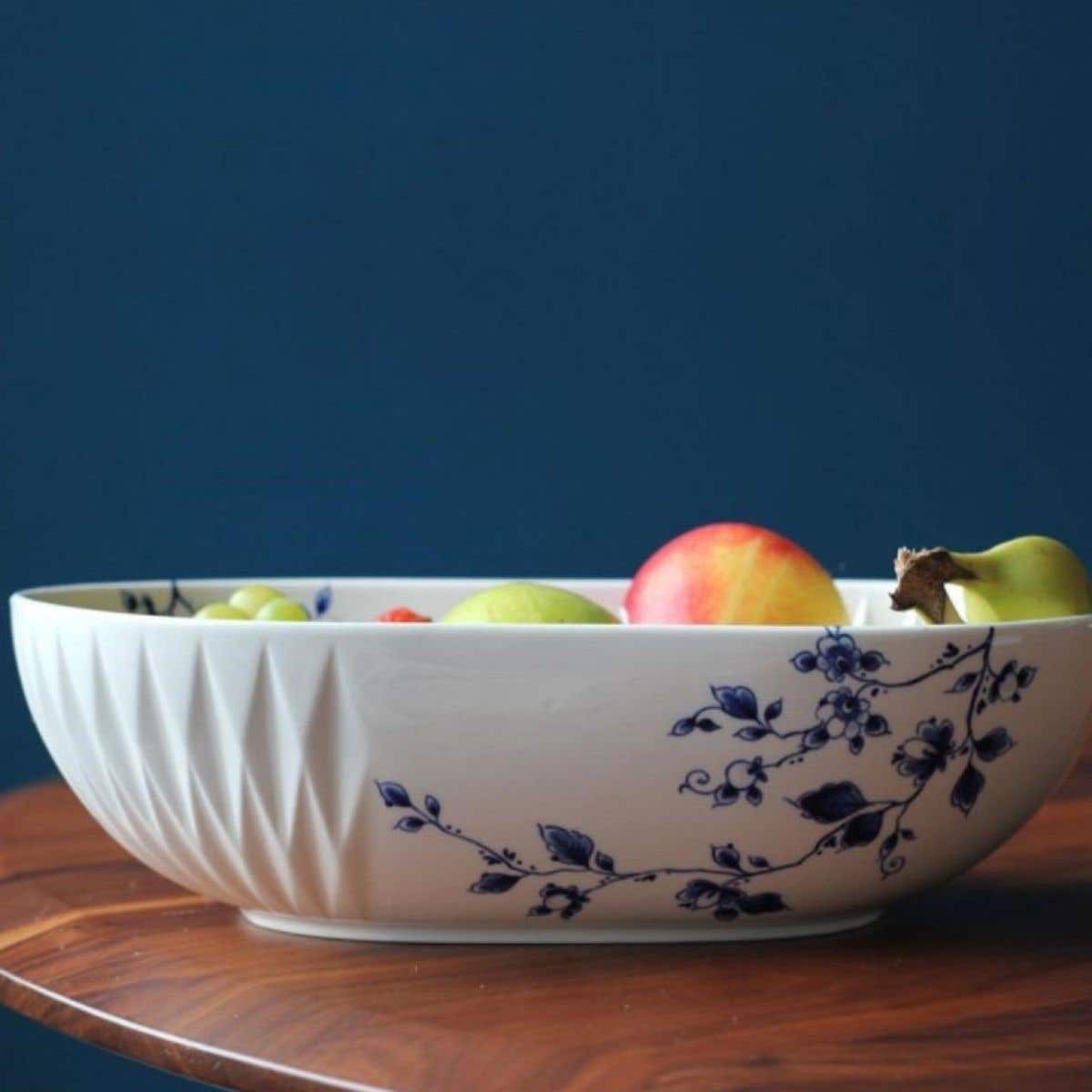 Heinen Delfts Blauw Schaal Blauw Vouw