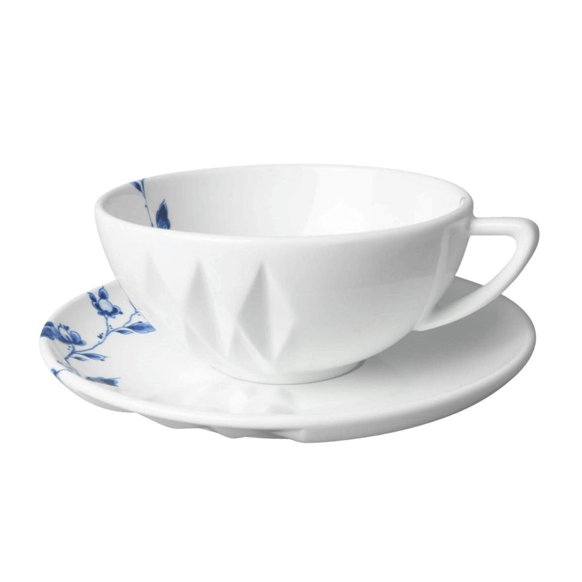 Heinen Delfts Blauw Kop En Schotel Blauw Vouw