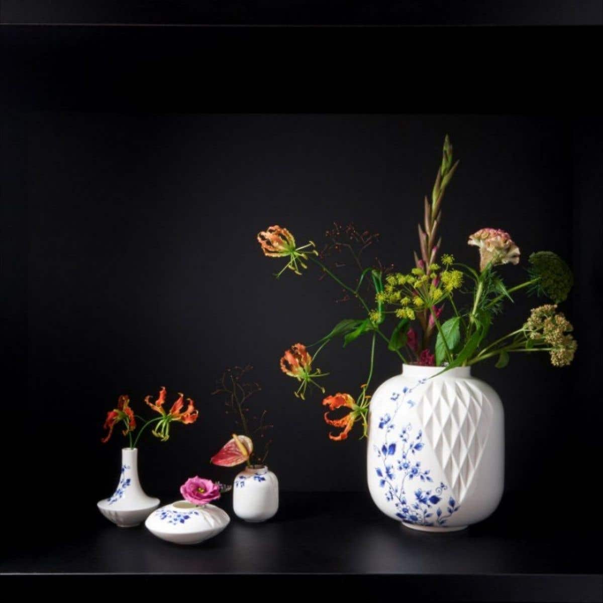 Heinen Delfts Blauw Vouw Vaas Nr. 3