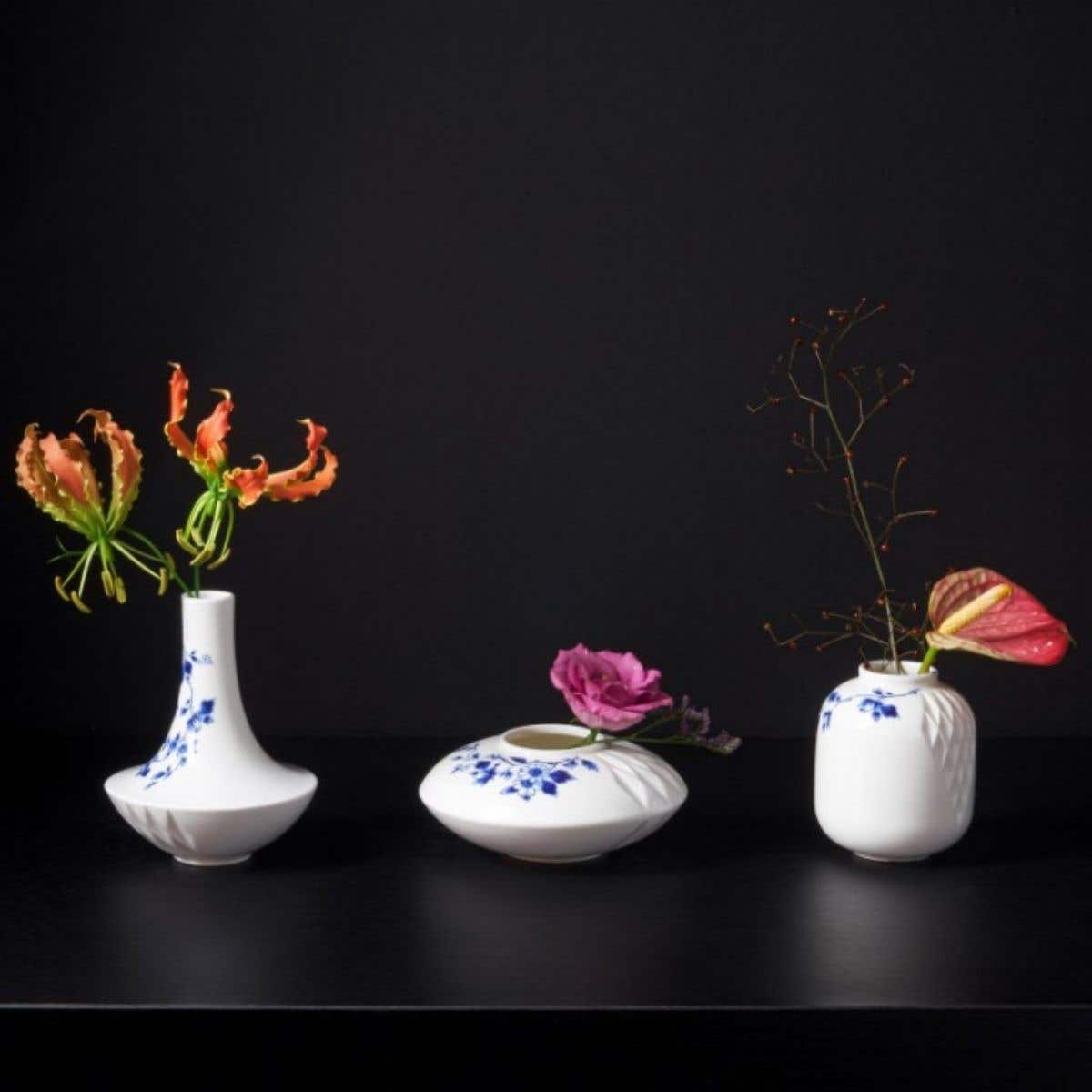 Heinen Delfts Blauw Vouw Vaas Nr. 3