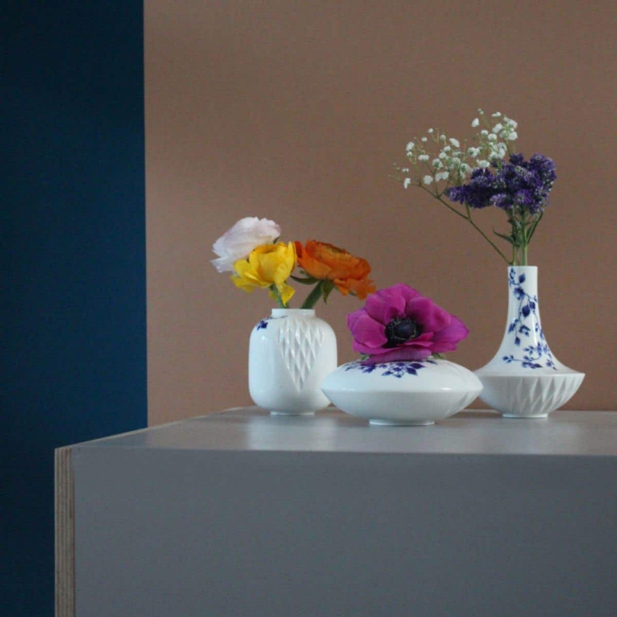 Heinen Delfts Blauw Vouw Vaas Nr. 3