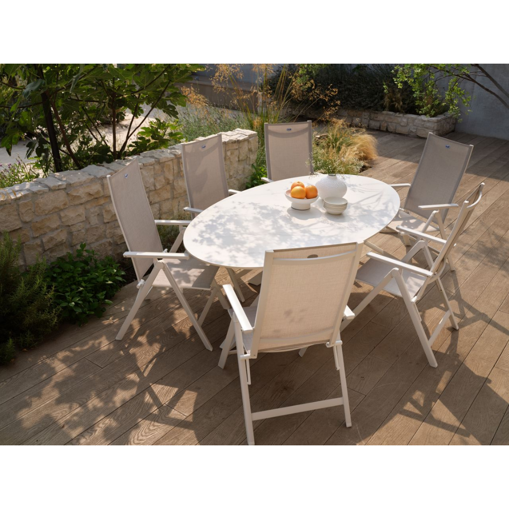 Hartman Verstelbare Tuinstoel Alice Beige 63 x 68 x 110 cm