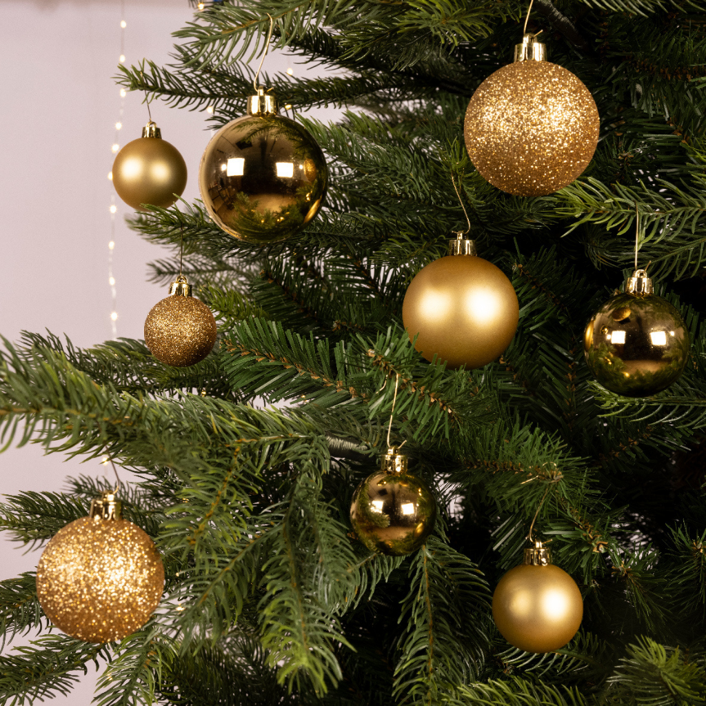 Decoris Kerstballen kunststof licht goud 30 stuks 4-5-6 cm
