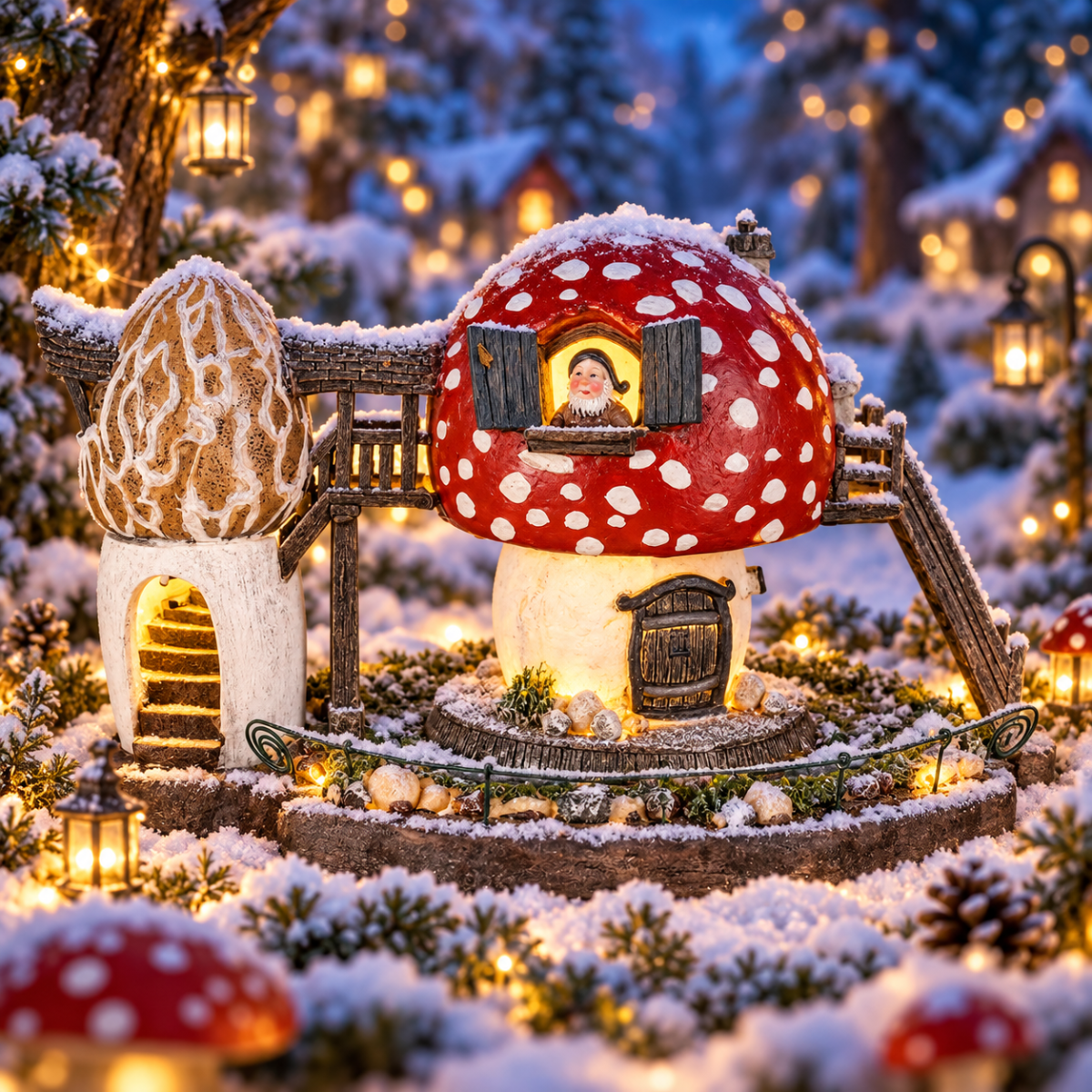Efteling Kerstdorphuisje Kabouterhuis met Verlichting 29 x 19 x 18 cm