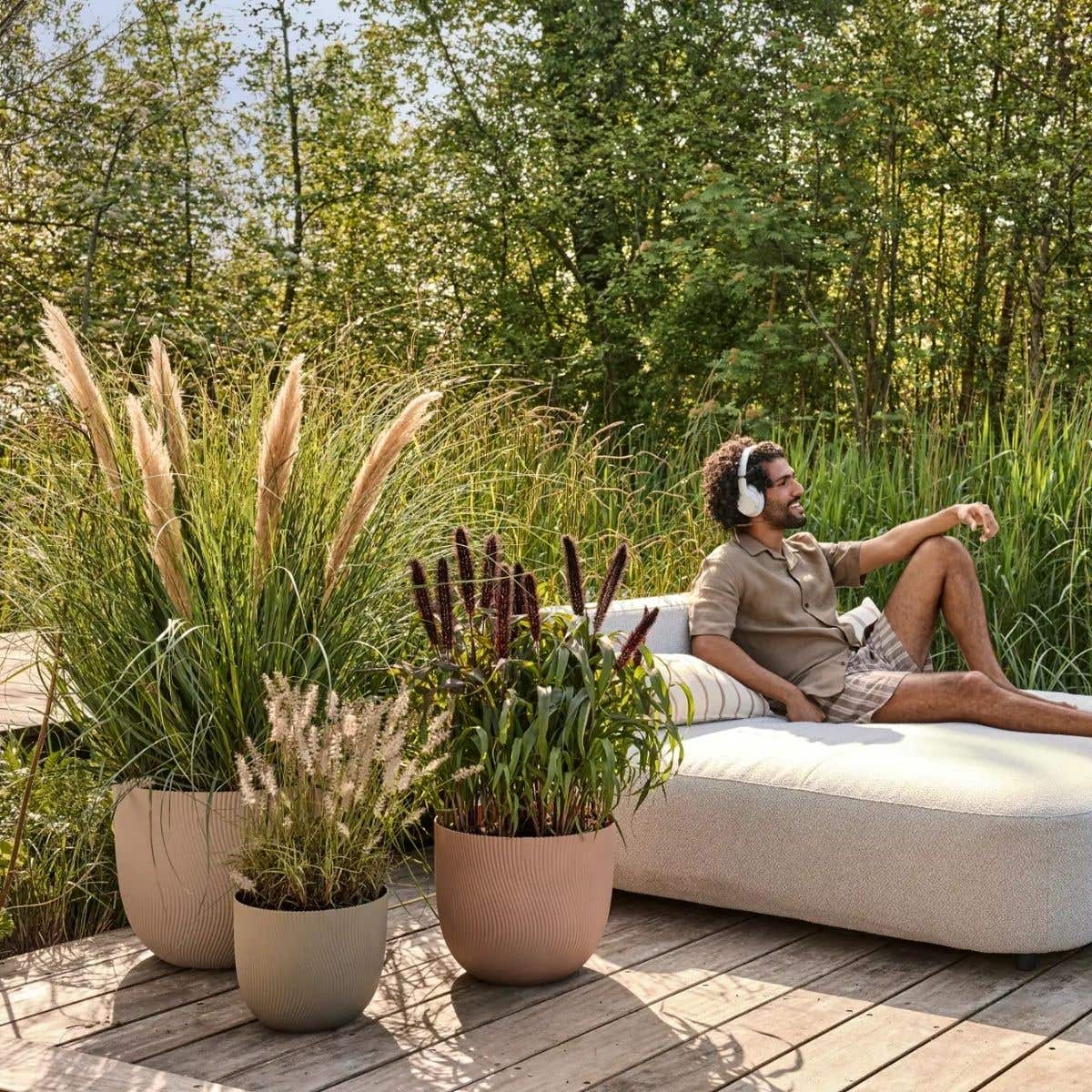 Elho Bloempot Sereh Rond Paddenstoel Beige 30 x 25 cm