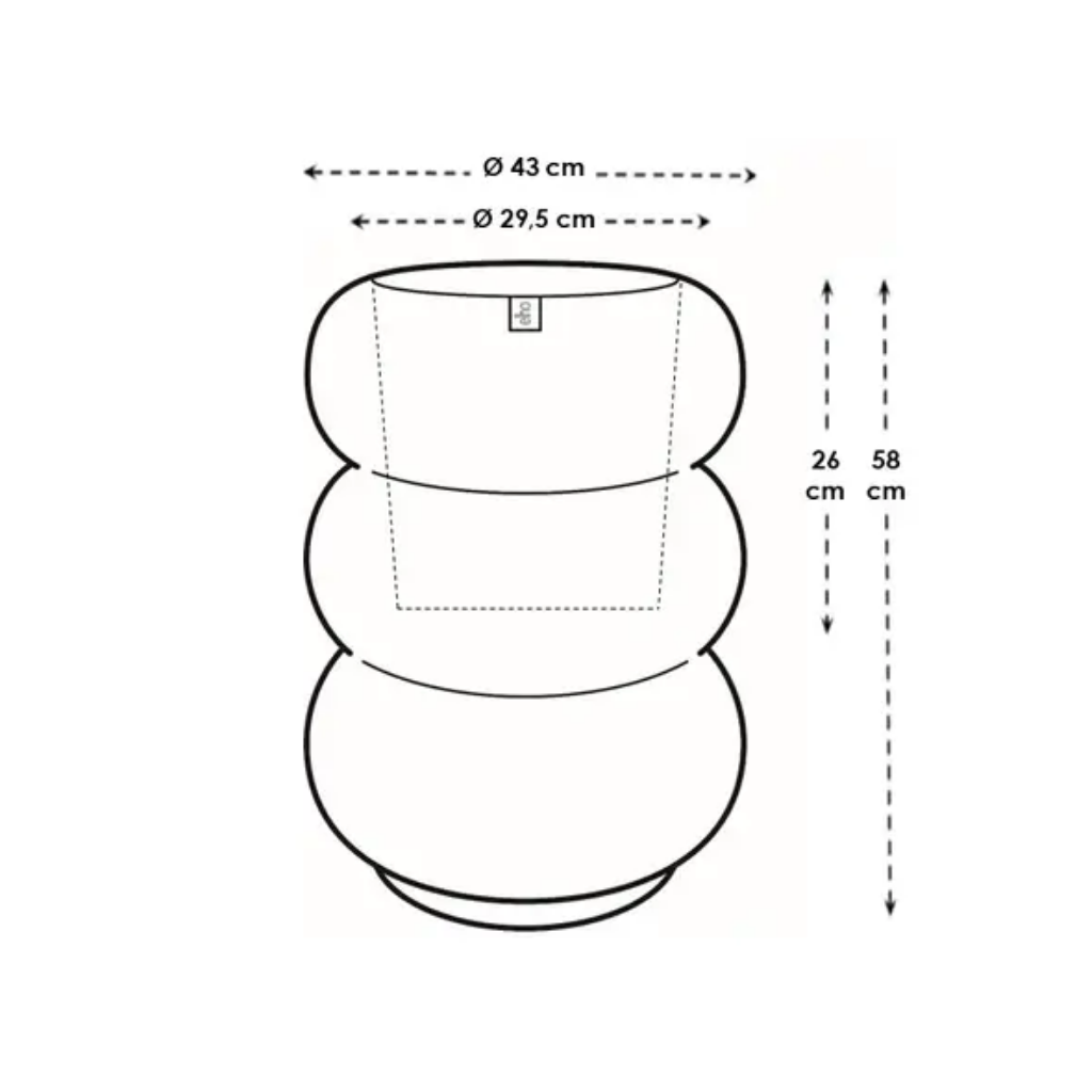 Elho Amber Roll Low - Linnen wit - 43 x 58 cm