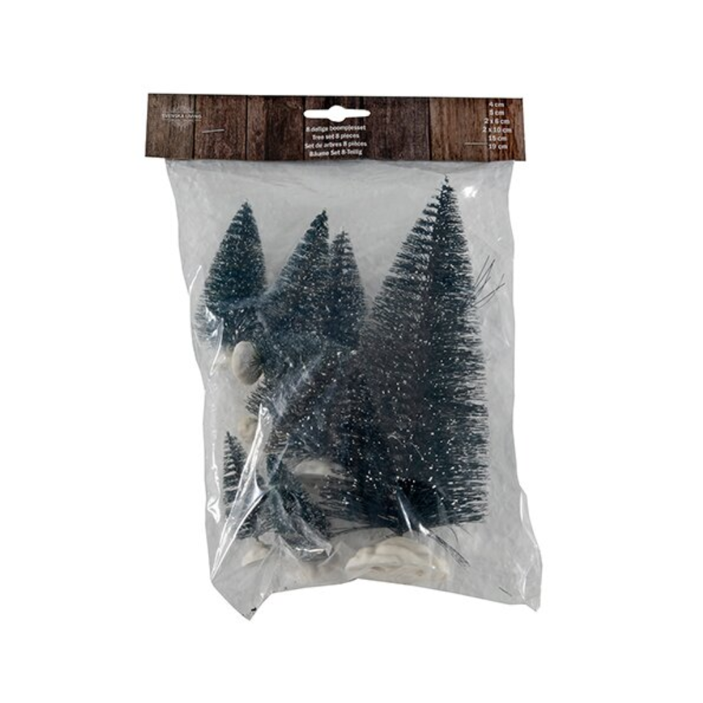 Mini kerstboompjes 8 stuks