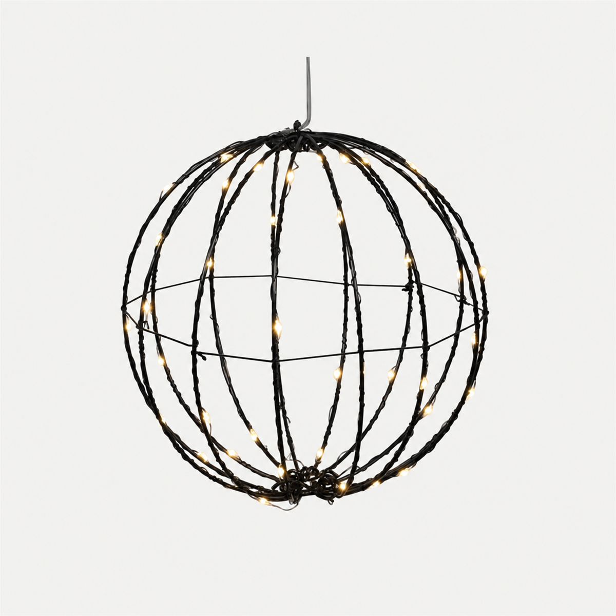 Lichtbol LED zwart met timer 28 cm