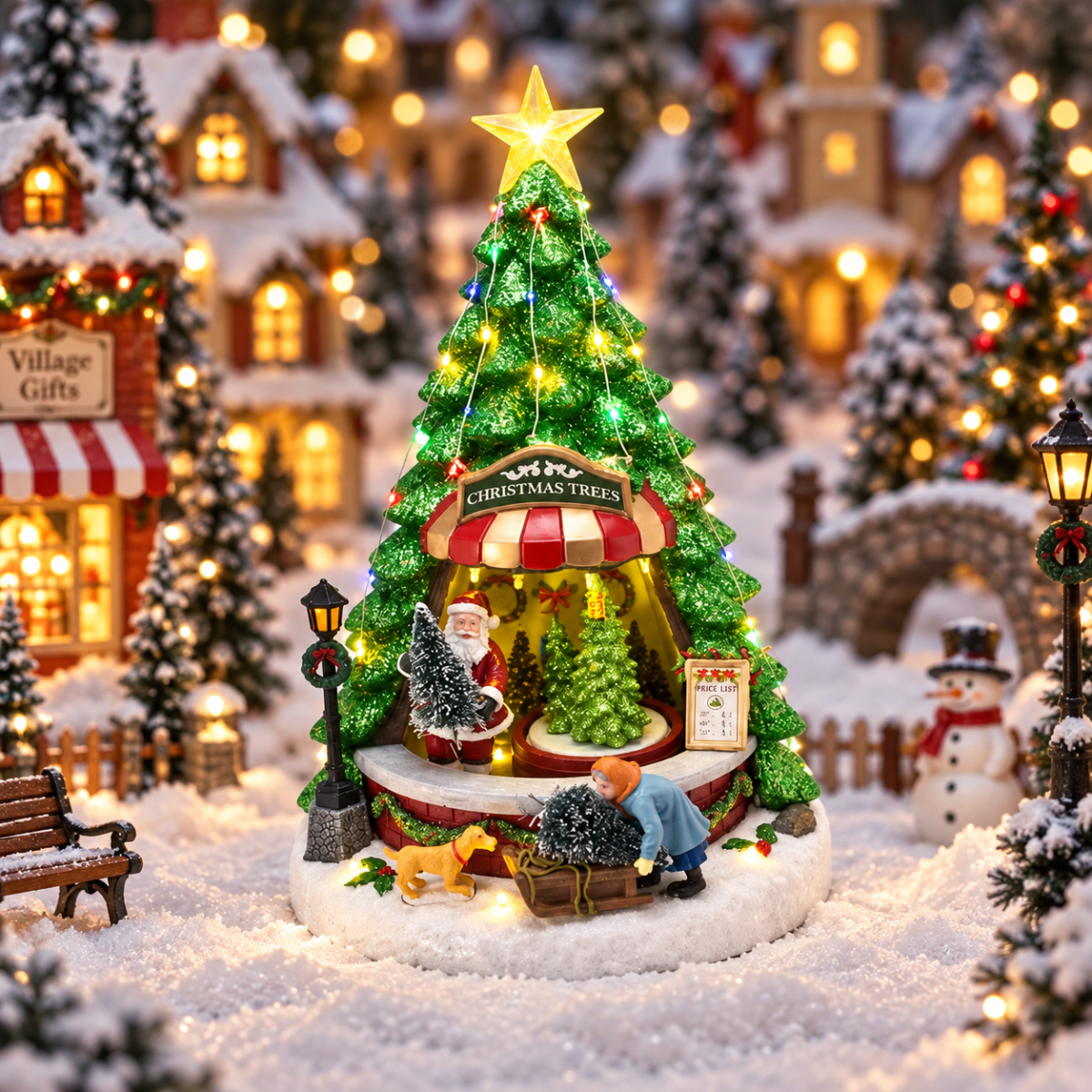 Svenska Living Kerstboom LED met Muziek en Beweging 32 x 23 x 22 cm