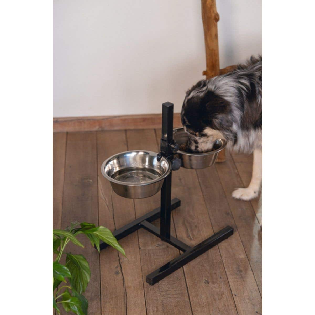 Beeztees Voerstandaard Dinerset Hond Zwart 54 x 25 x 52 cm