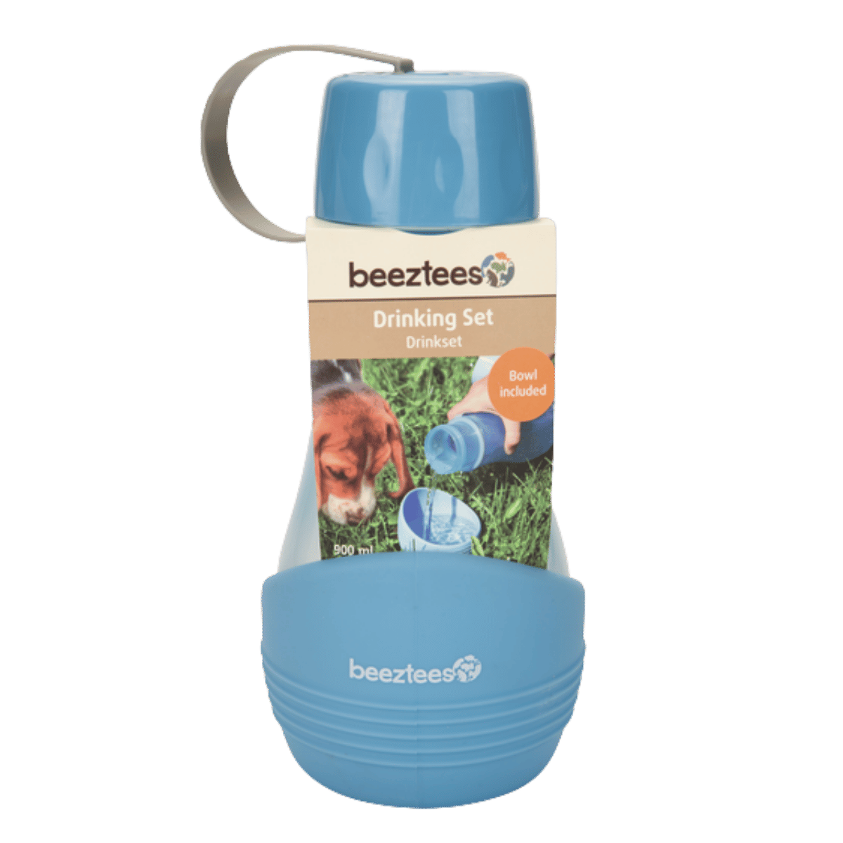 Beeztees Aventura Draagbare Drinkset Hond Blauw 6.5 x 6.5 x 23 cm