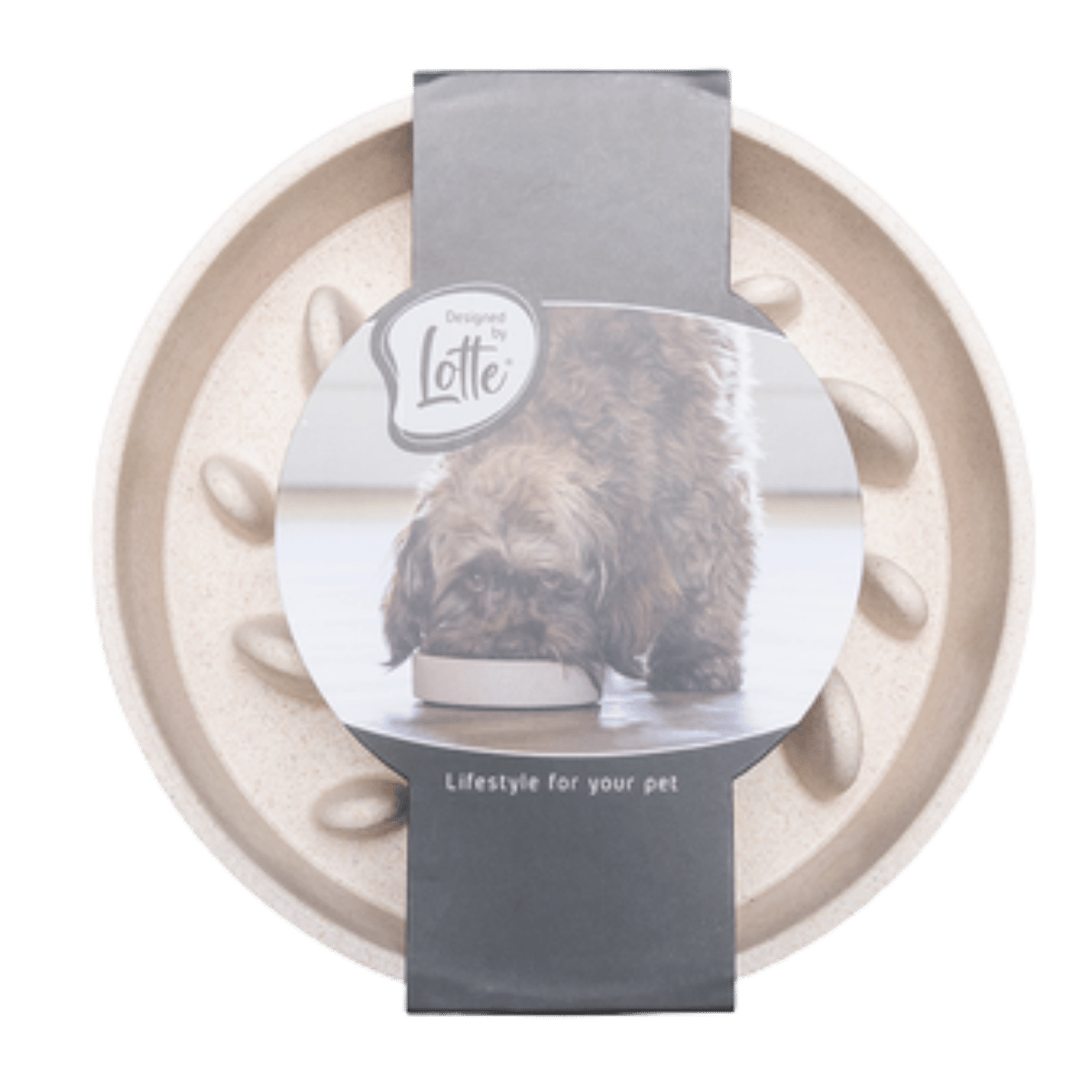 Designed by Lotte Hondenvoerbak Anti Schrok Pom Beige 800 ml 17 x 17 x 4.5 cm