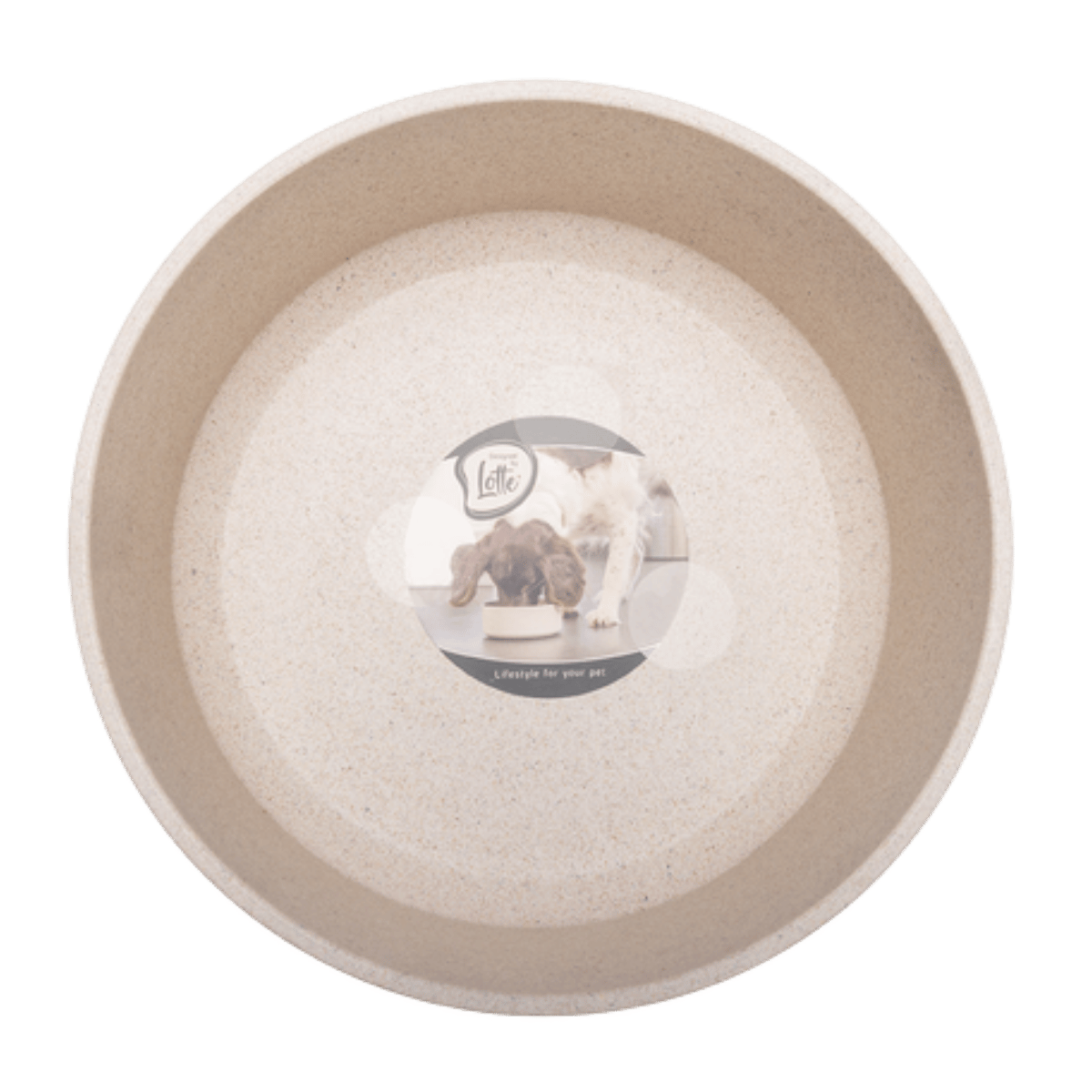 Designed by Lotte Hondenvoerbak Bamboe Noor Beige 21 cm