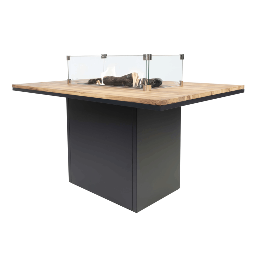 Cosiloft 120 High Dining zwart frame - teak top