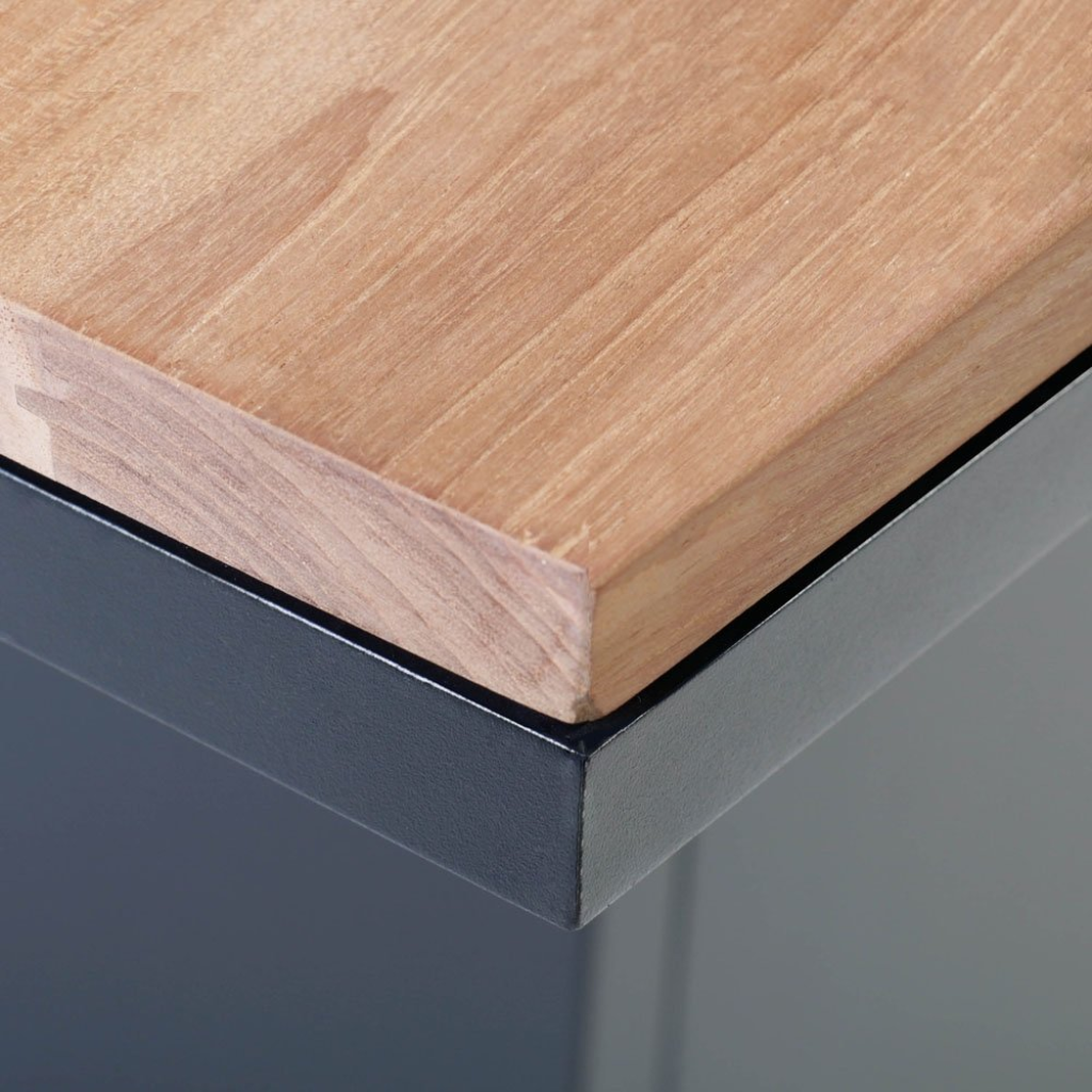 Cosiloft 120 High Dining zwart frame - teak top