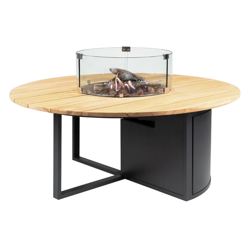 Cosiloft 120 round black frame - teak top