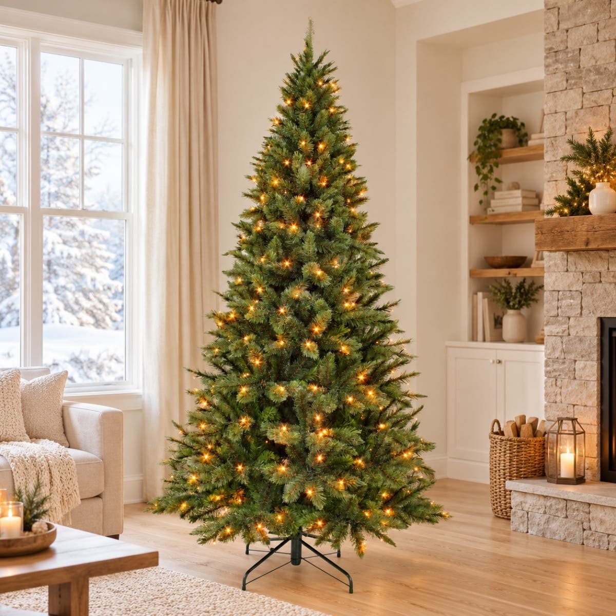 Triumph Tree Kunstkerstboom Forest Frosted Smal Groen met Verlichting 230 x 130 cm