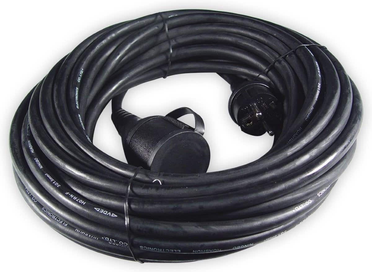 Calex Rubber verlengkabelmet stekker/contrastekker IP44 10mtr
