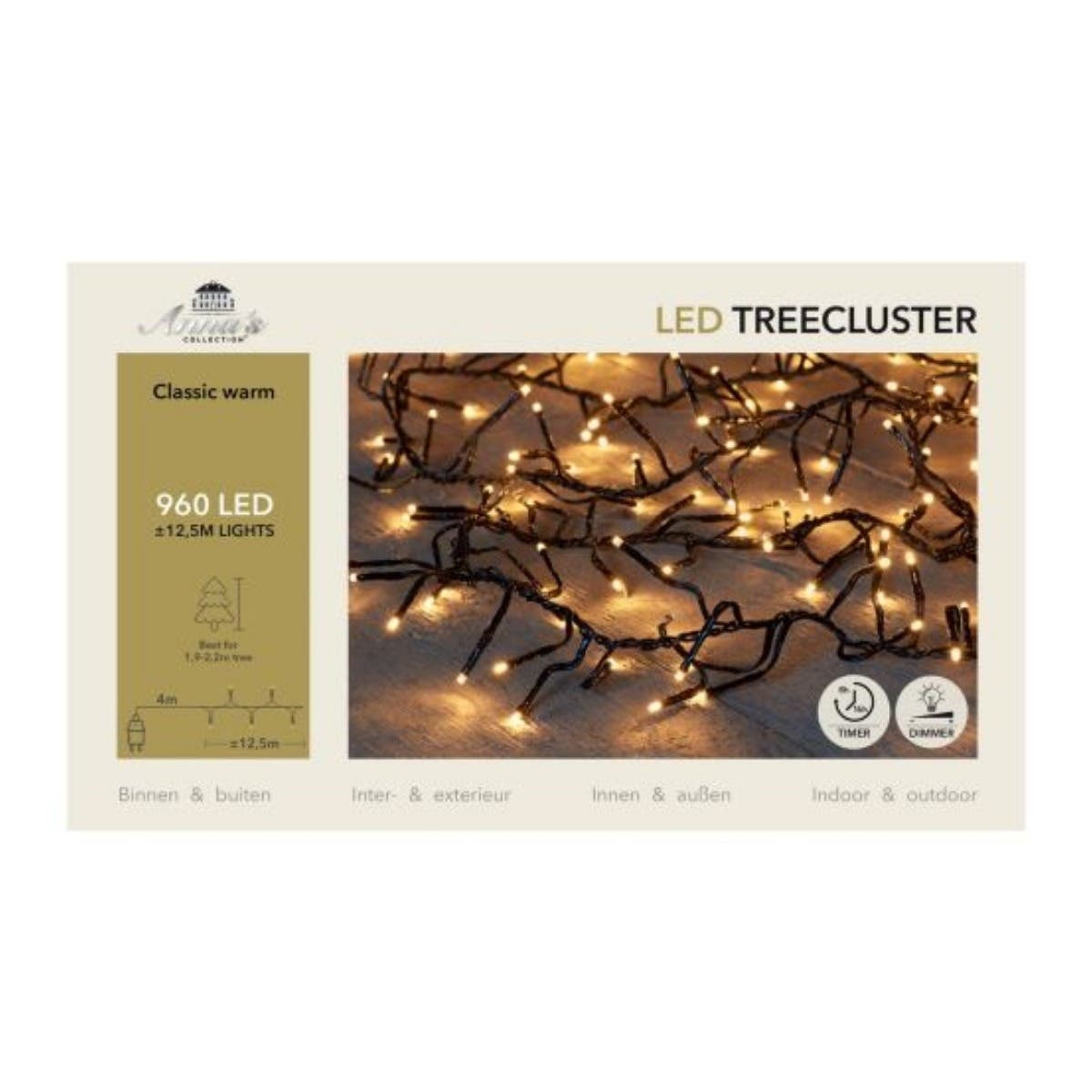 Anna's Collection Clusterverlichting Warm Wit 960 Lampjes 12.5 m