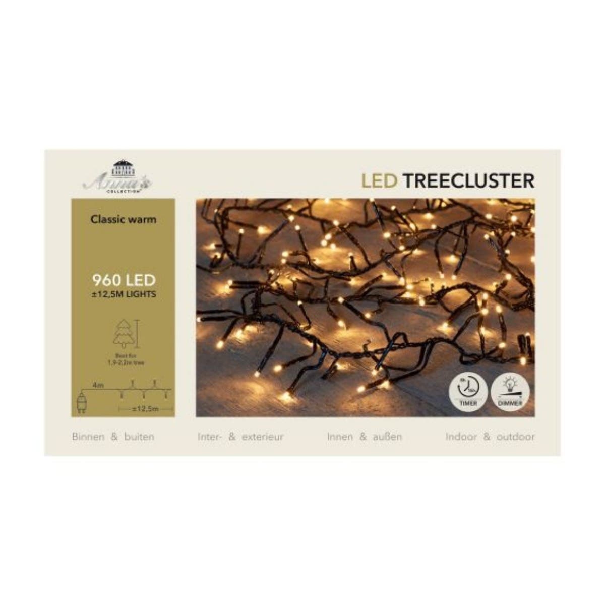 Anna's Collection Clusterverlichting Treecluster Klassiek Warm 960 Lampjes 12.5 m