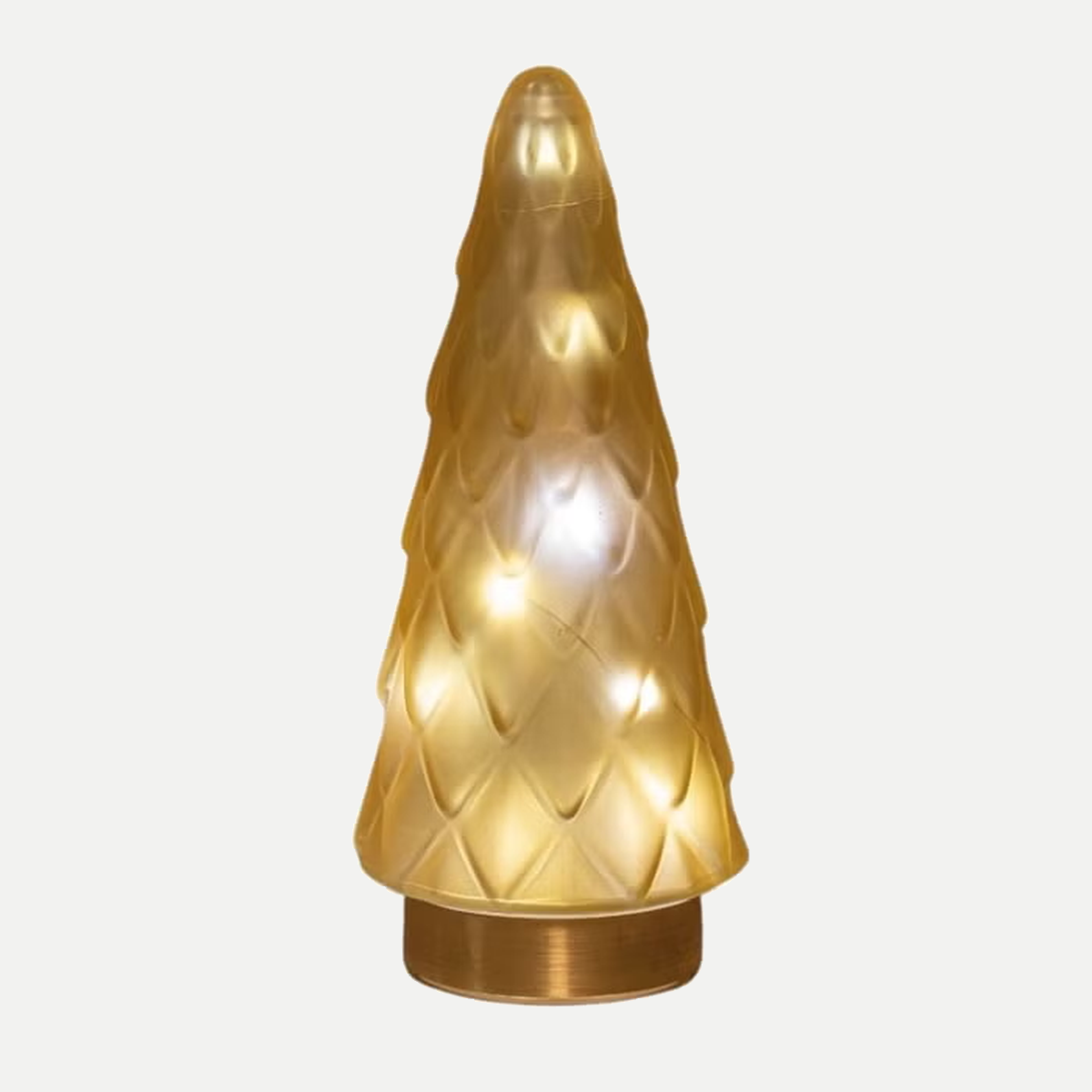 Anna's Collection Verlicht Kerstfiguur Kerstboompje Glas Mat Warm Wit 10 Lampjes 24.5 x 10 cm