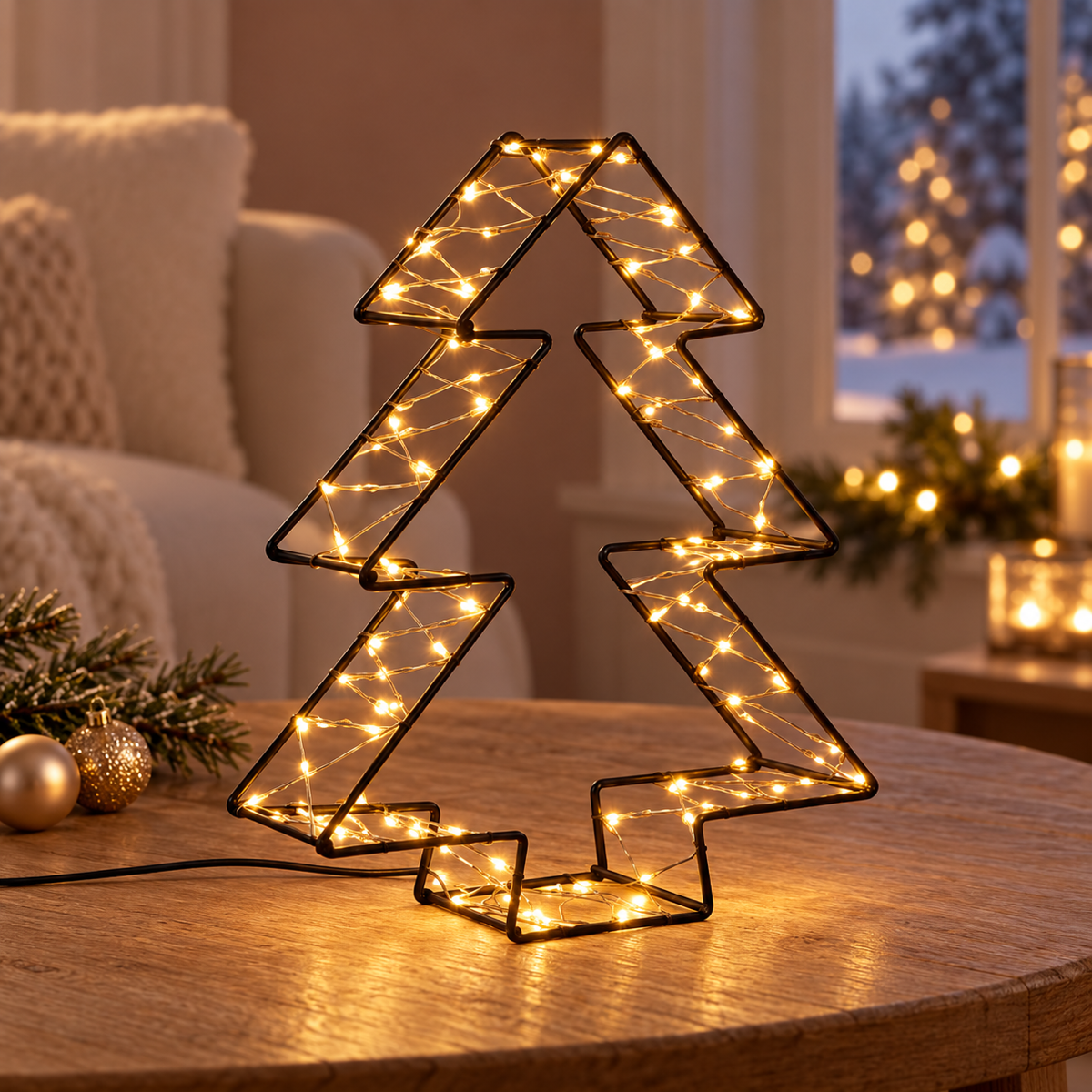 Anna's Collection Verlicht Kerstfiguur Decoratieboom 3D Klassiek Warm 26 x 26 x 6 cm