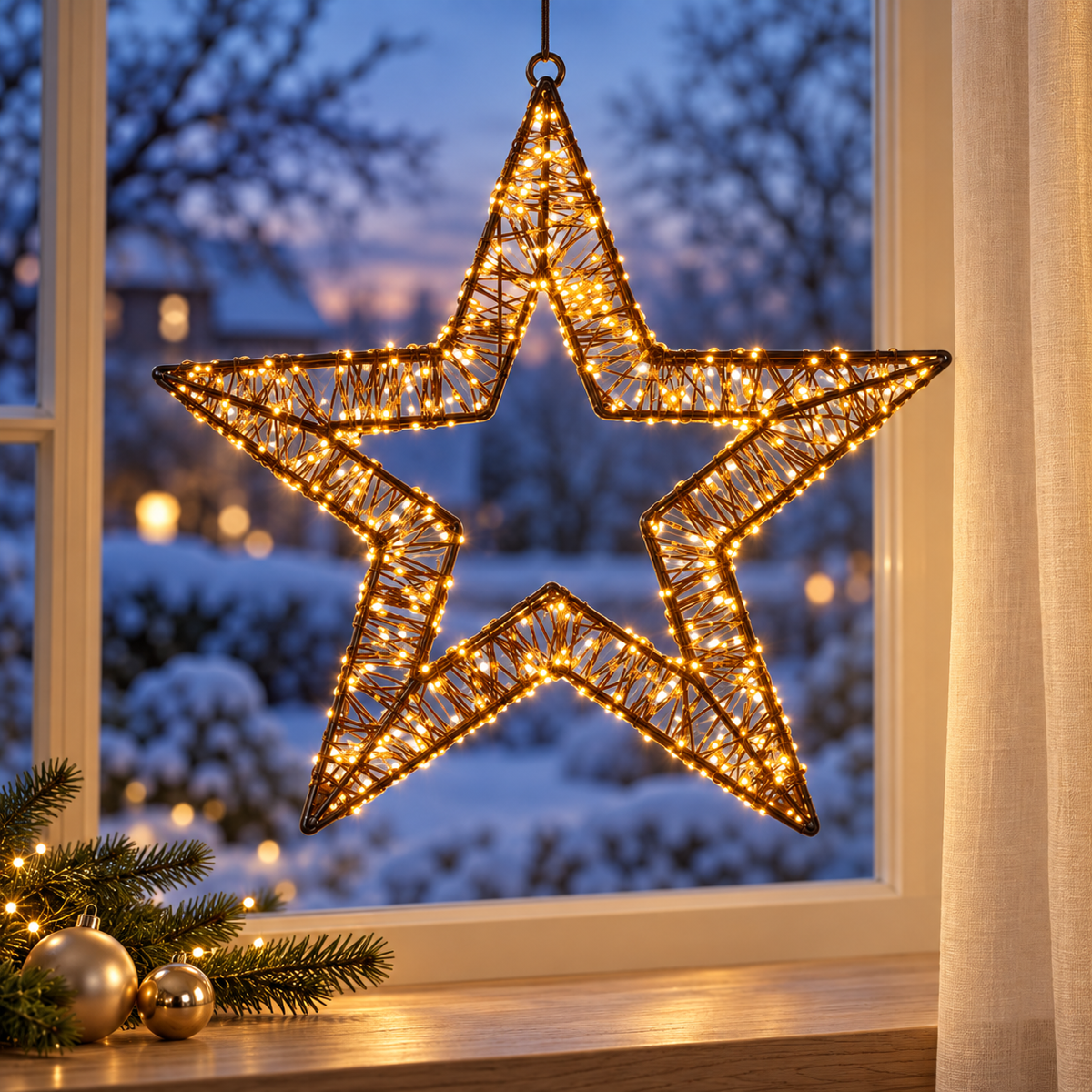 Anna's Collection Verlicht Kerstfiguur Kerstster 3D Metaal Flash Klassiek Warm 800 Lampjes 36 x 3 cm
