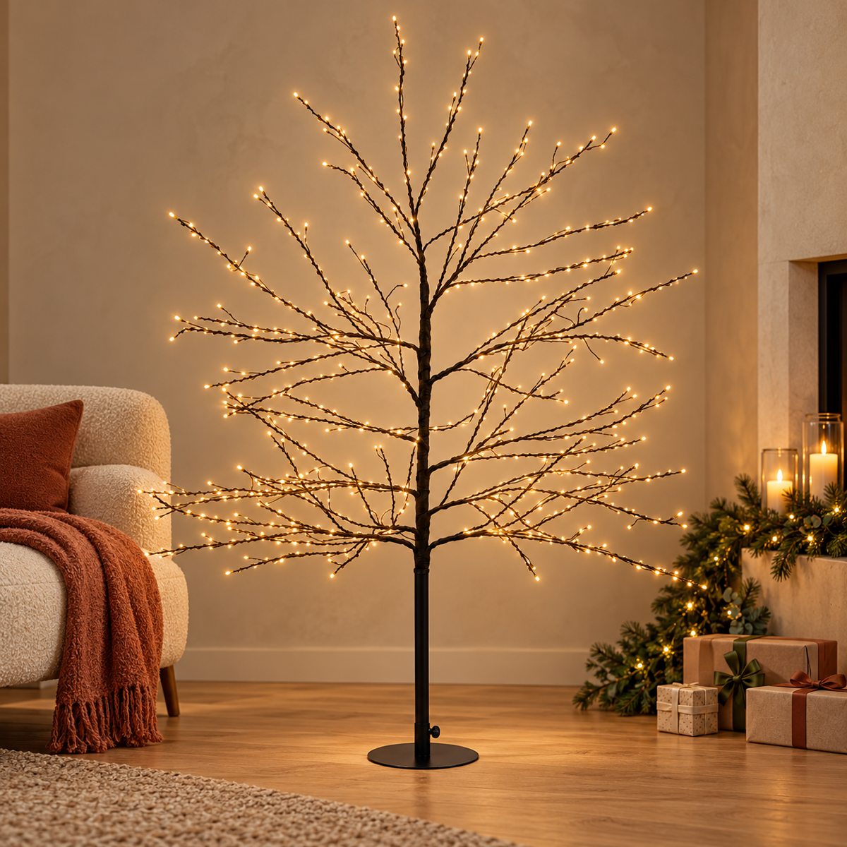 Anna's Collection Verlicht Kerstfiguur Boom Flash Klassiek Warm 600 Lampjes 120 cm