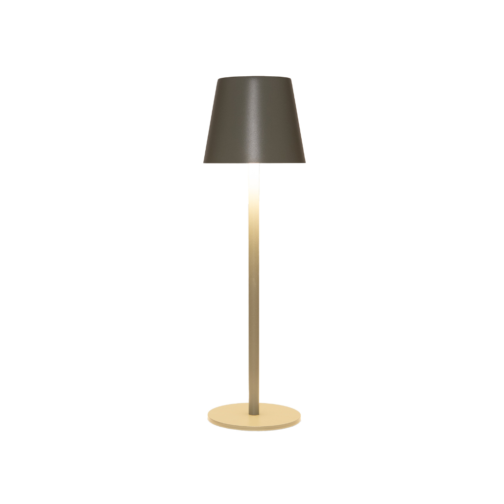 Draadloze Tafellamp mat olijf LED dimbaar 36.5 x 11 cm