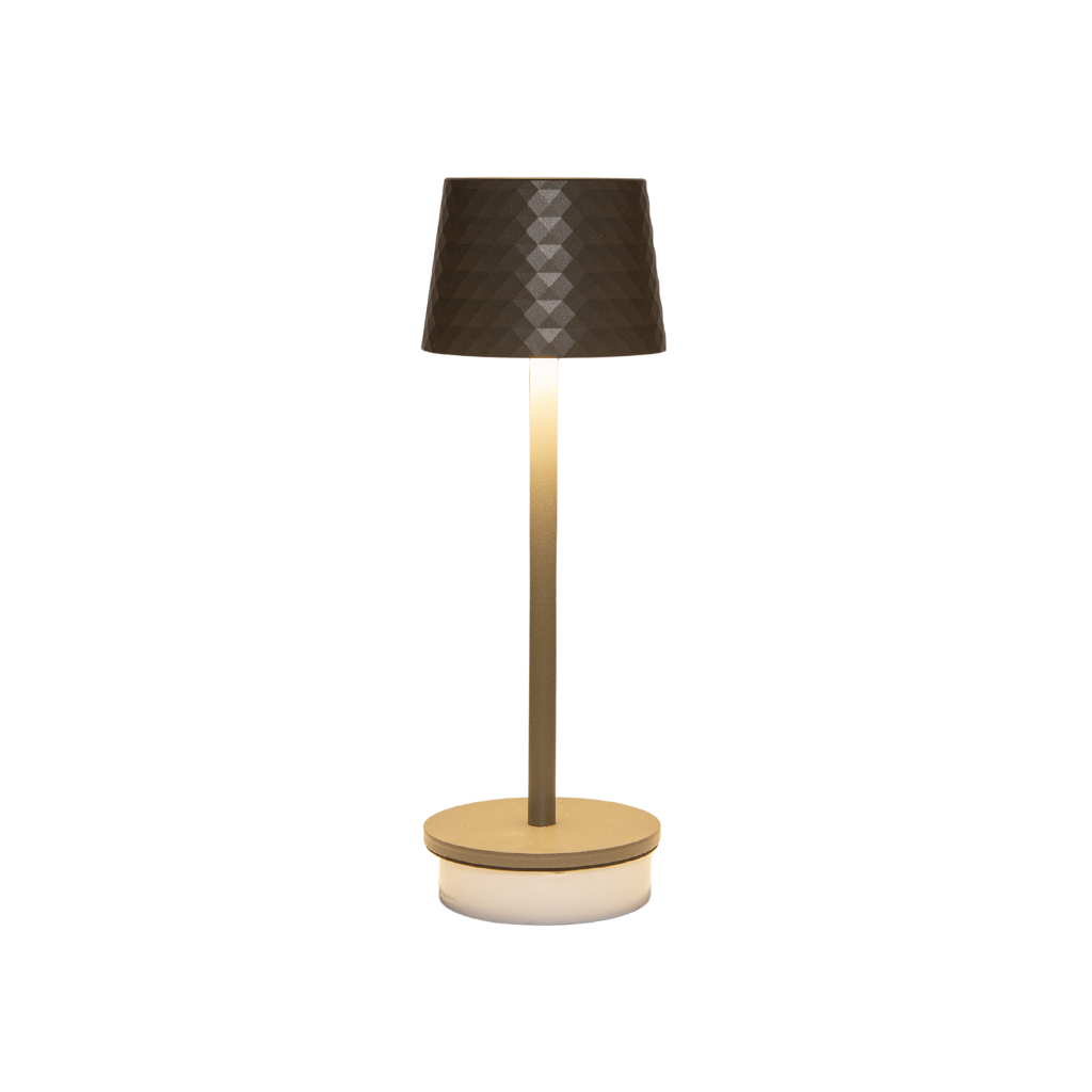 Draadloze Tafellamp mat taupe LED dimbaar 22.5 x 8.5 cm