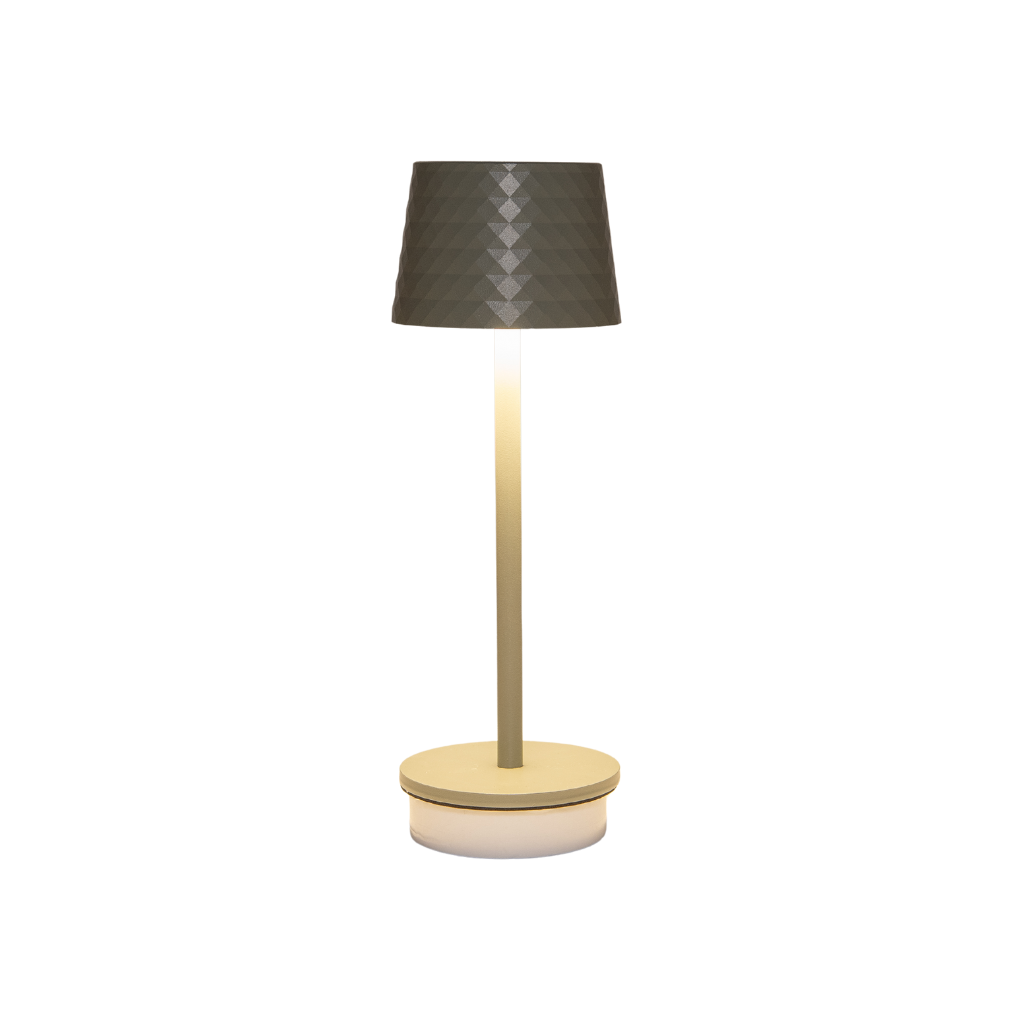 Draadloze Tafellamp mat olijf LED dimbaar 22.5 x 8.5 cm