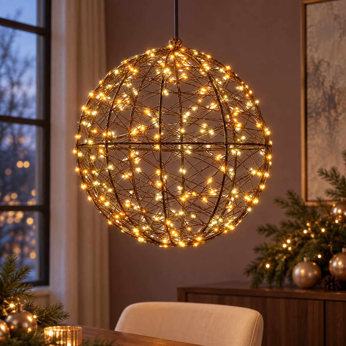 Anna's Collection Verlicht Kerstfiguur Lichtbal Metaal Luxury Color 500 Lampjes 35 x 35 cm