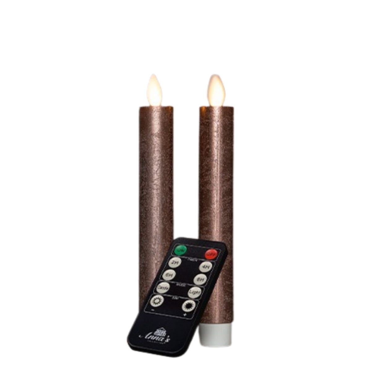 Anna's Collection LED Dinerkaars Rustiek Oplaadbaar Brons 2 Stuks 18 cm