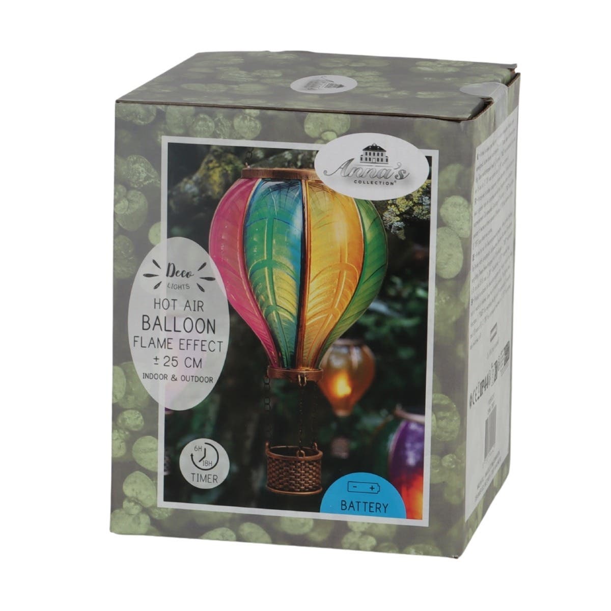 Anna's Collection Verlicht Kerstfiguur Luchtballon Multicolour 20 Lampjes 14 x 25 cm